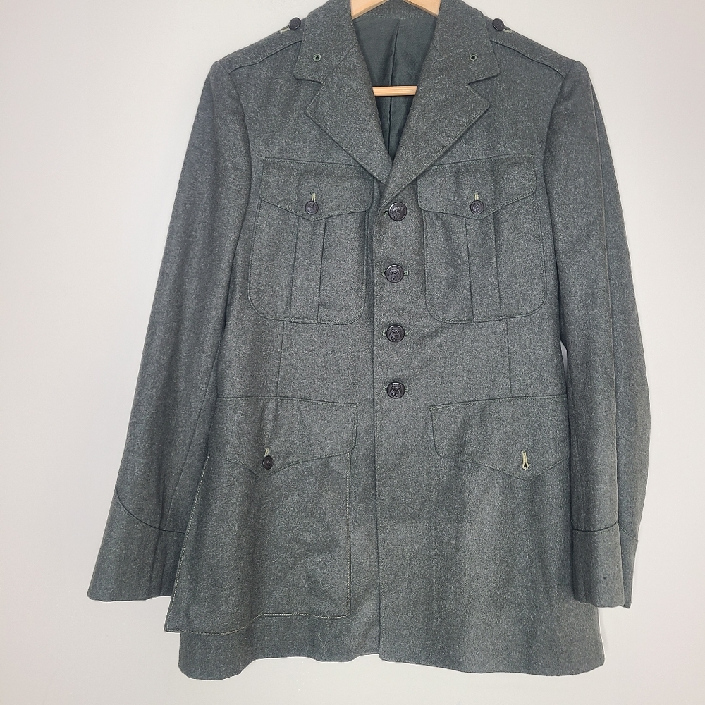 VINTAGE WW2 US Marine Corps Jacket Wool Dress Uniform‎ Staff Searganr Coat Green